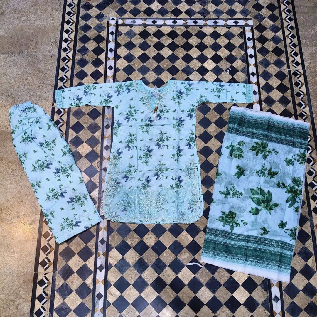 3 PC Stiched printed suit