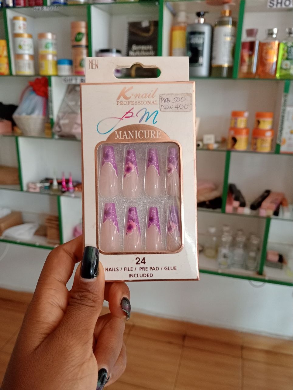 K Nail Professional Manicure Pressons 24pcs Purple_0