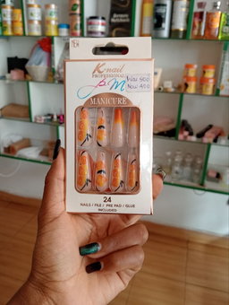 K Nail Professional Manicure Pressons 24pcs Orange