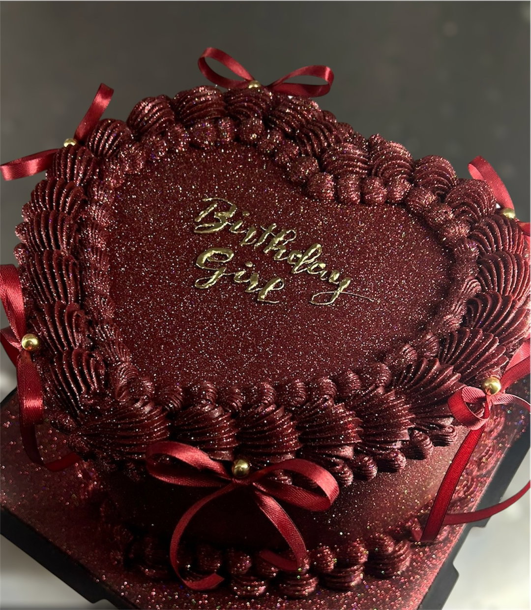 Burgundy Glitter Cake