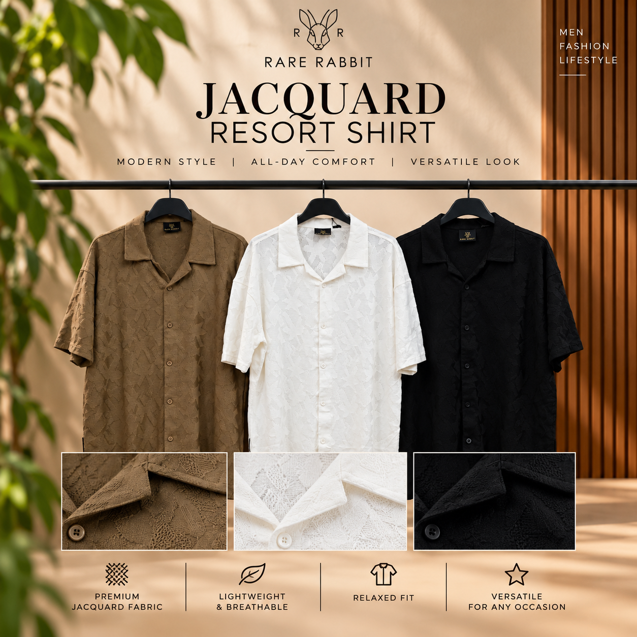 RARE RABBIT JACQUARD RESORT SHIRT_0