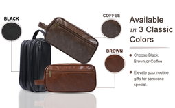 Leather toiletry bag