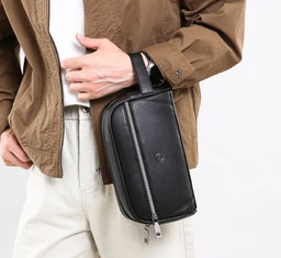 Leather toiletry bag