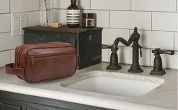 Leather toiletry bag