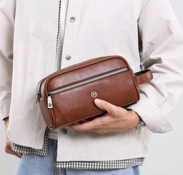 Leather toiletry bag