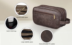 Leather toiletry bag