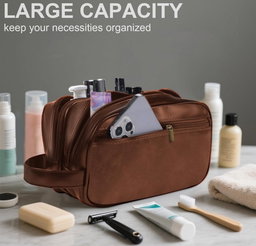 Leather toiletry bag
