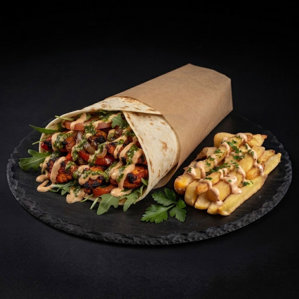 Chilli chicken wrap shwarma 