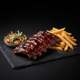 Full ribs & chips & salad 