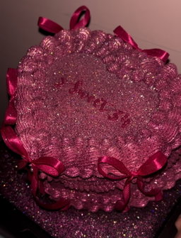 Dark pink Glitter Cake