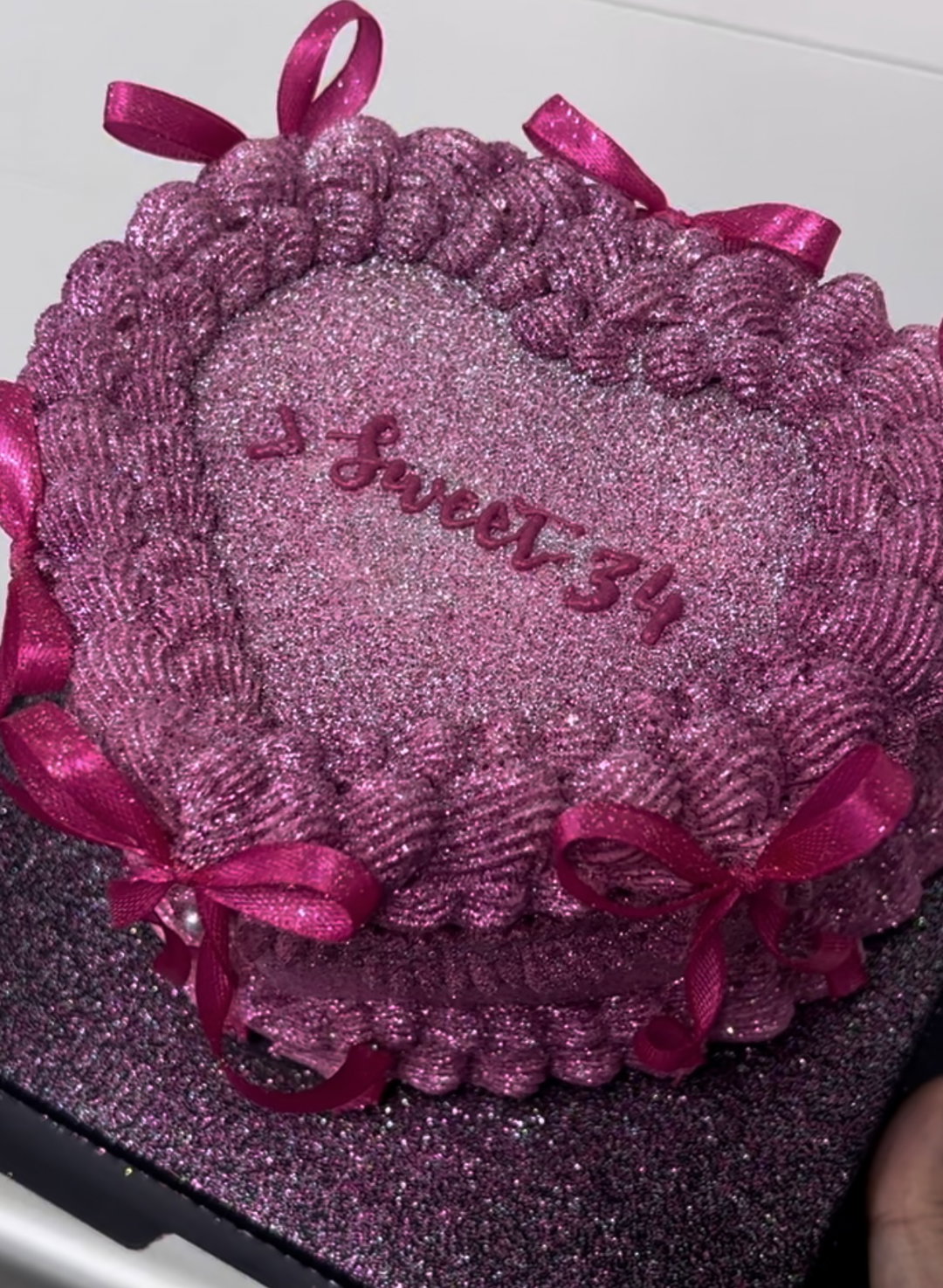 Dark pink Glitter Cake