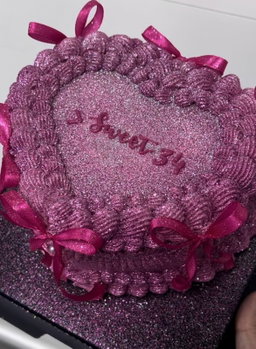 Dark pink Glitter Cake