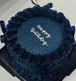 Navy Blue Glitter Cake  