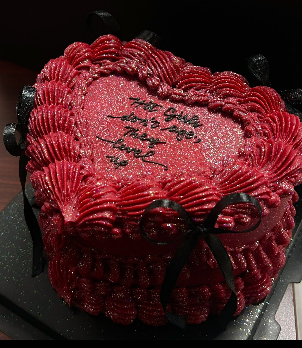 Red Glitter Cake with bow