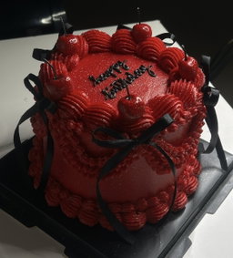  Glitter Cake with Bows and Cherries