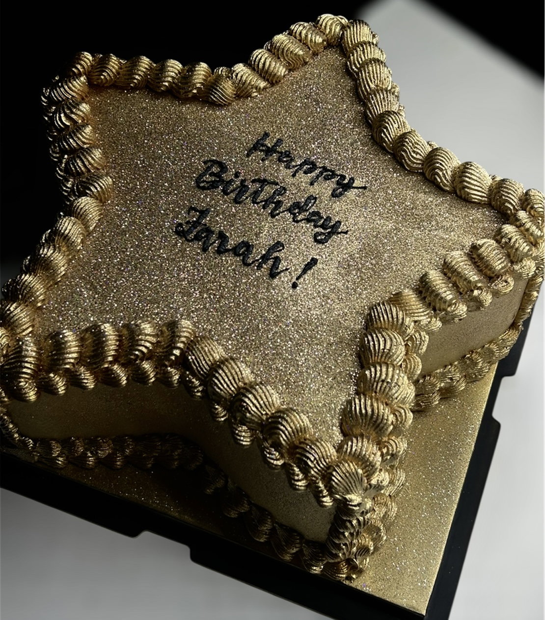 Gold Star Glitter Cake  _1