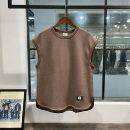 Vintage Brown Solid Sleeveless Vest Tank Top