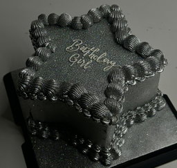 Silver Star Glitter Cake   