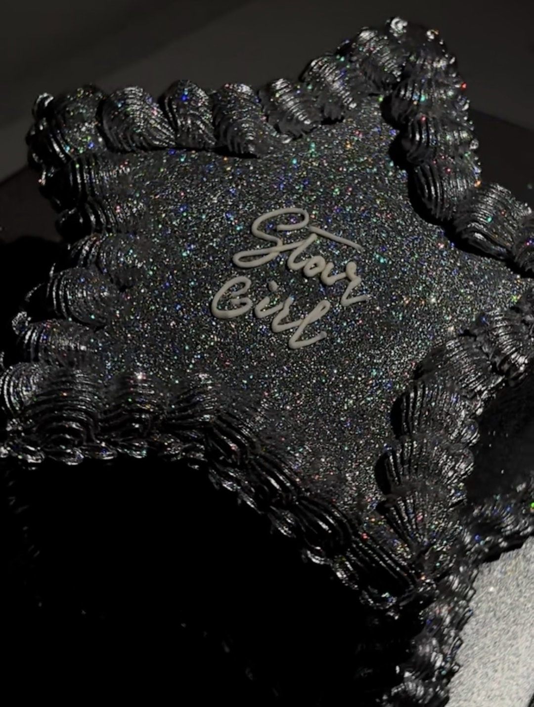 Silver Star Glitter Cake   