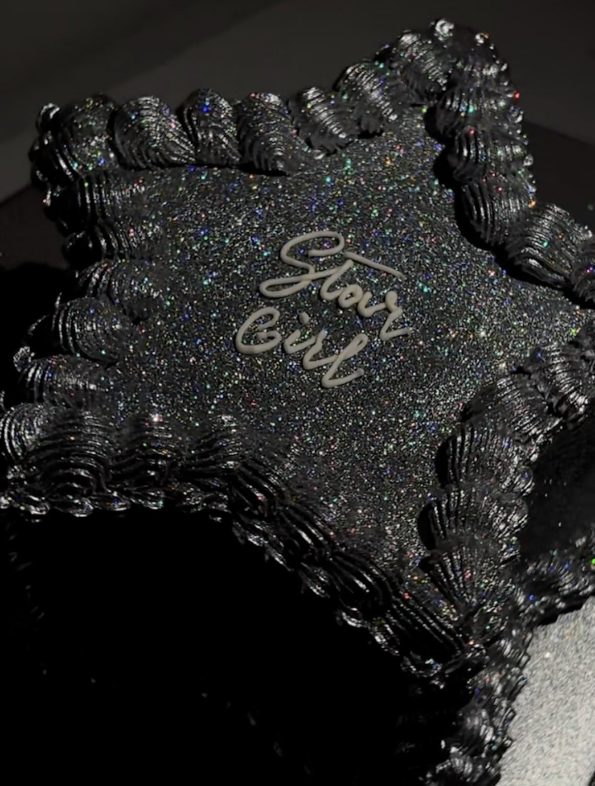 Silver Star Glitter Cake   _0