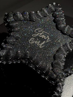 Silver Star Glitter Cake   