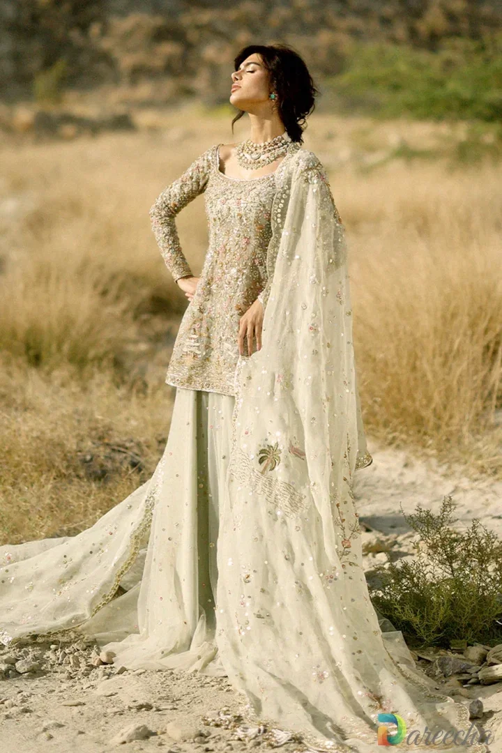 Tulle Short Shirt Lehenga Celadon Green Set_0