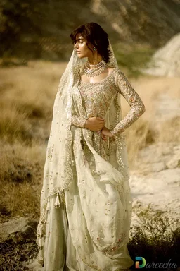 Tulle Short Shirt Lehenga Celadon Green Set