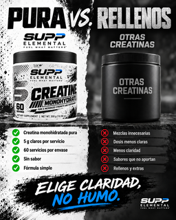CREATINA MONOHIDRATADA 100% PURA SUPP ELEMENT 300G 60 SERV