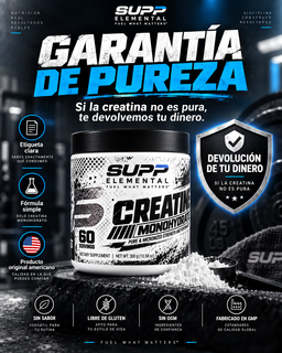 CREATINA MONOHIDRATADA 100% PURA SUPP ELEMENT 300G 60 SERV