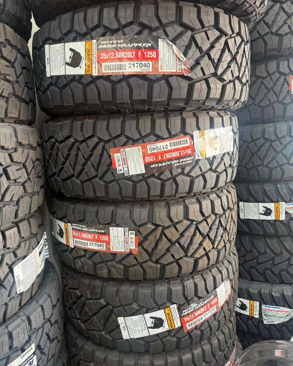 (4) Nitto Ridge Grappler all-terrain tires 35x12.50R22
