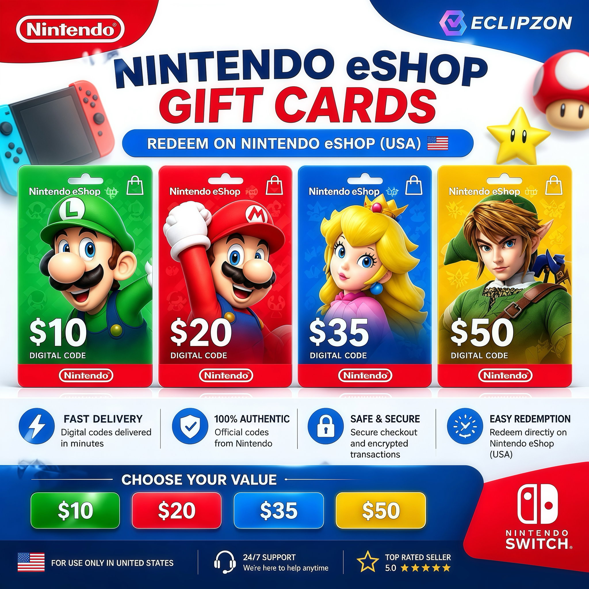 Nintendo eShop Gift Card (US)_0
