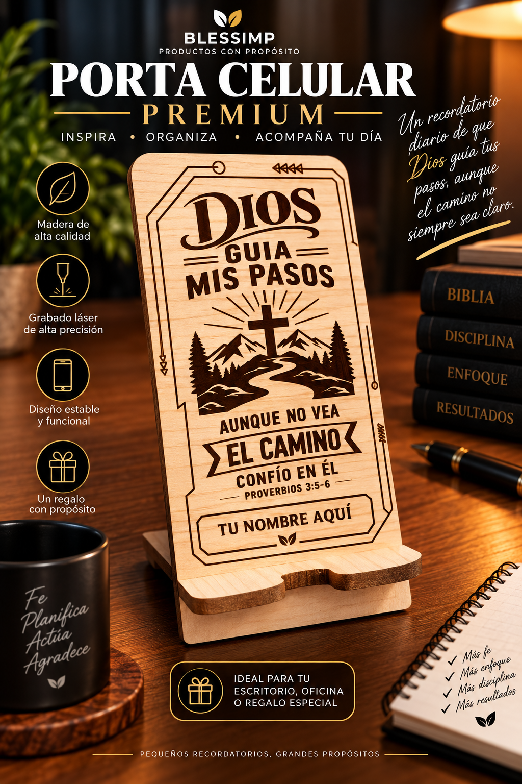 Porta Celular - Dios Guía Mis Pasos | Proverbios 3:5-6