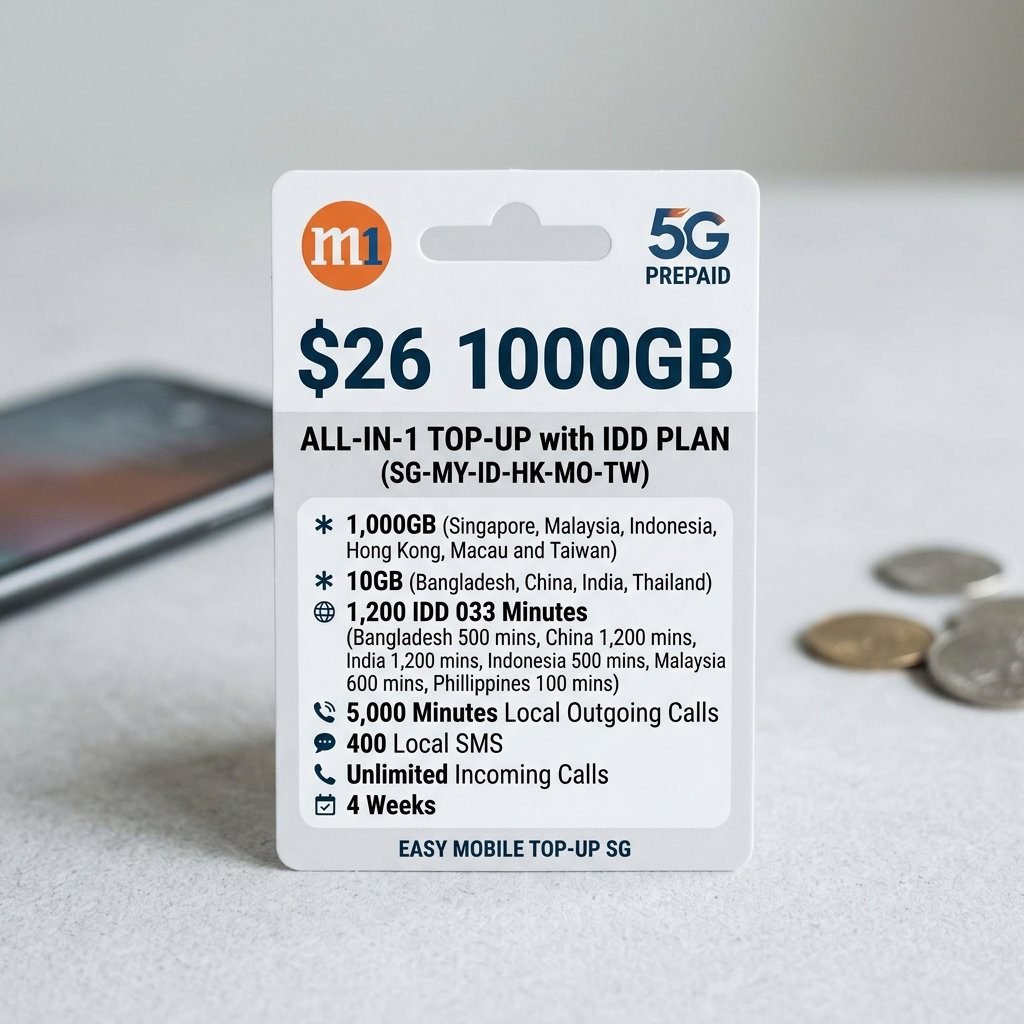 M1 5G $26 1000GB (SG-MY-ID-HK-MO-TW) All-in-1 Top-up with IDD Plan_0