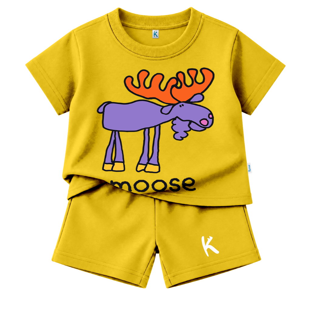 SETELAN PENDEK SERIES DRAWING ANIMAL MOOSE_0