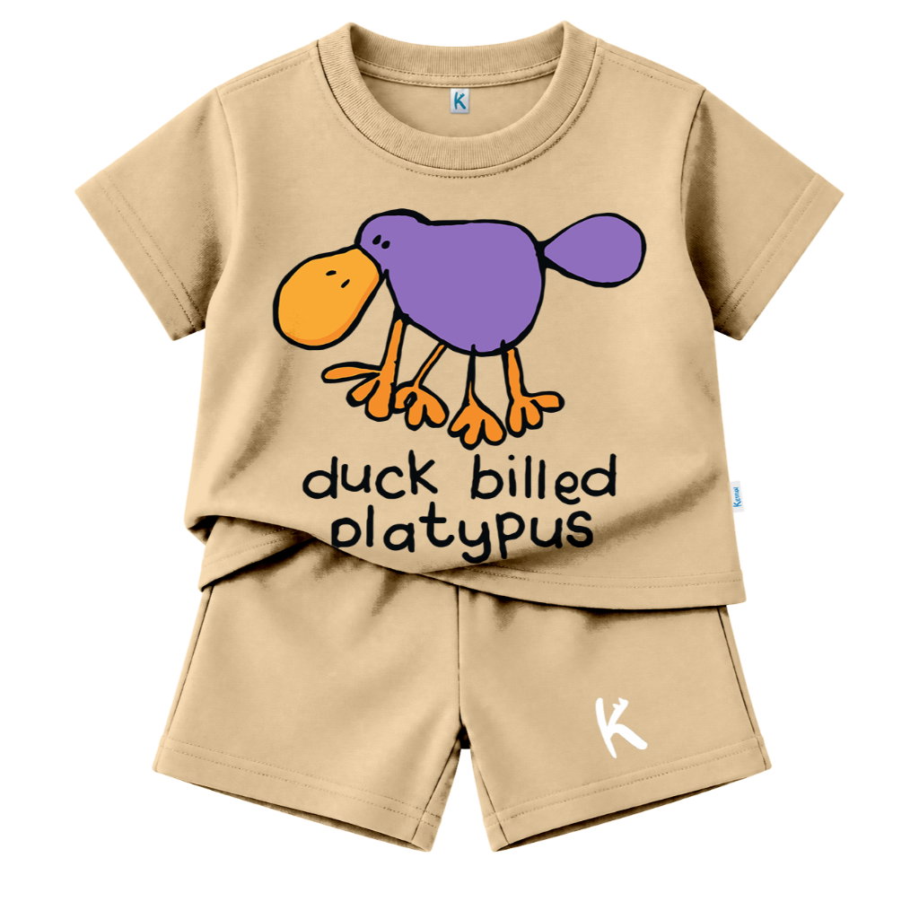SETELAN PENDEK SERIES DRAWING ANIMAL DUCK BILLED