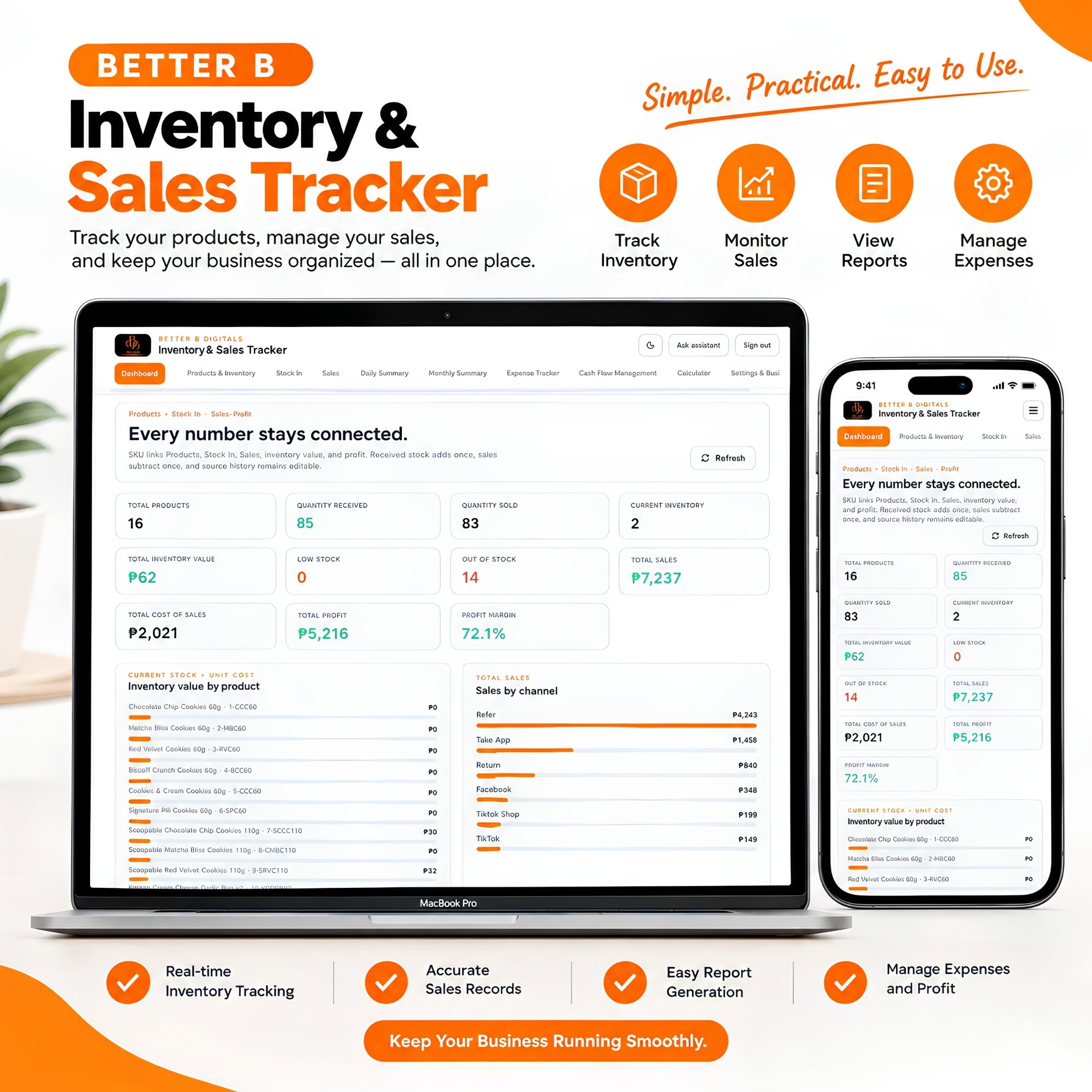 Inventory & Sales Tracker System (Web App)
