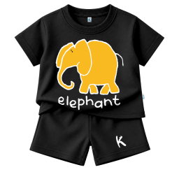 SETELAN PENDEK SERIES DRAWING ANIMAL ELEPHANT YELL