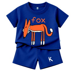 SETELAN PENDEK SERIES DRAWING ANIMAL FOX FLAT
