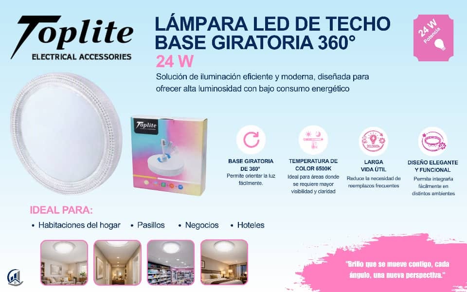 Lámpara LED de techo base giratoria Toplite _0