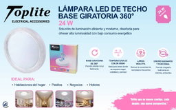 Lámpara LED de techo base giratoria Toplite 