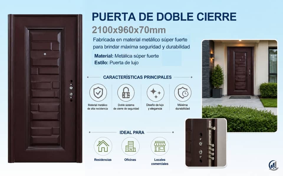 Puerta de acero de lujo , imitación madera _0