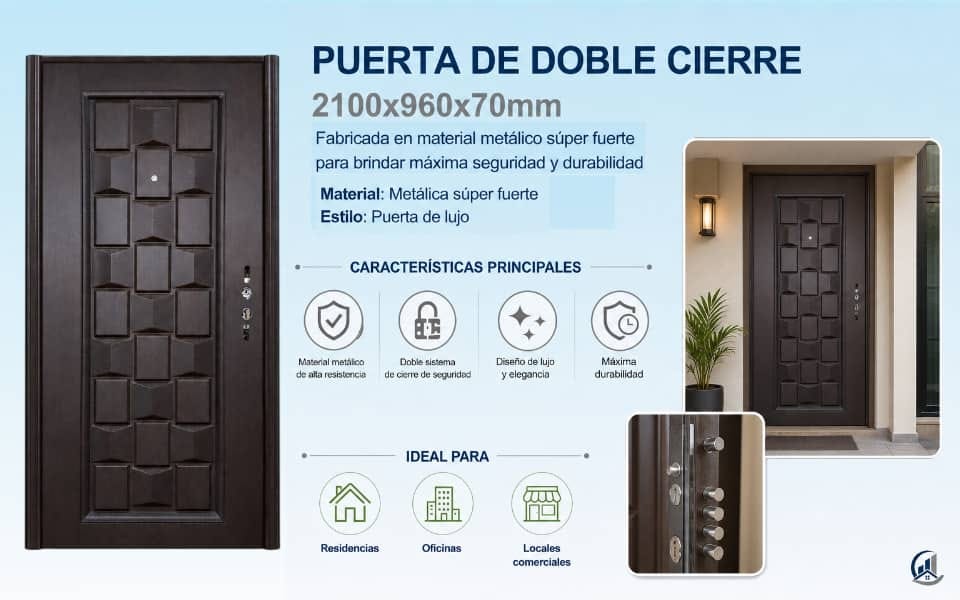 Puerta de acero de lujo imitación madera 