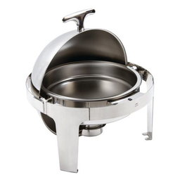 Round stainless steel roll top chafing dish