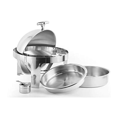 Round stainless steel roll top chafing dish_4