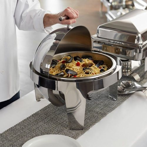 Round stainless steel roll top chafing dish_1