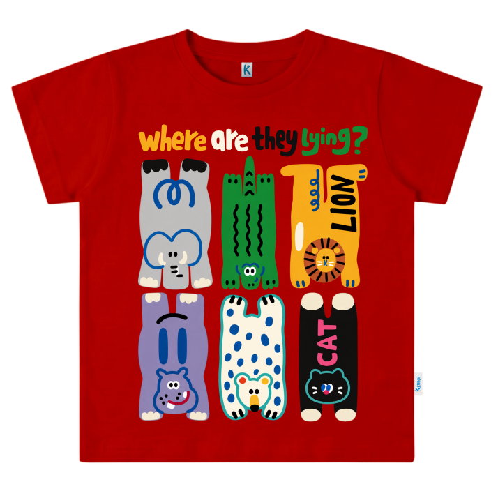 KAOS ATASAN PENDEK SERIES CHEERFUL PALS WHERE ARE THE LYING