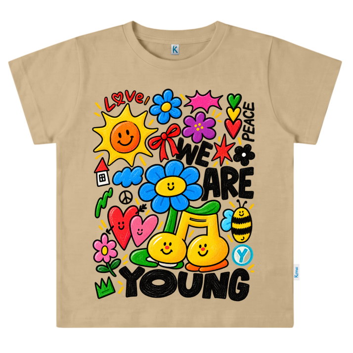 KAOS ATASAN PENDEK SERIES CHEERFUL PALS LOVE PEACE_0