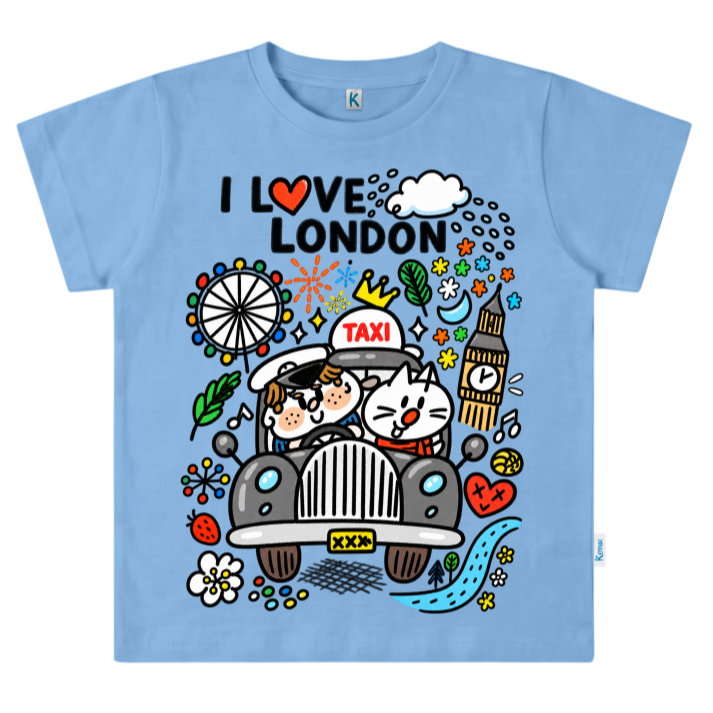 KAOS ATASAN PENDEK SERIES CHEERFUL PALS TAXI LONDON_0