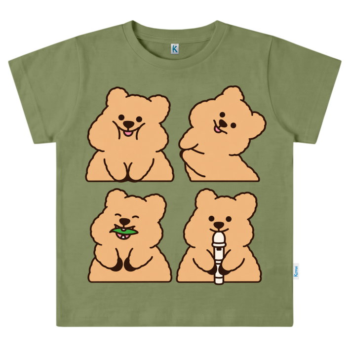 KAOS ATASAN PENDEK SERIES CHEERFUL PALS BUBU BEAR