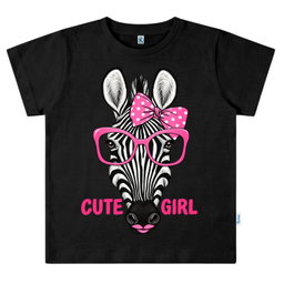 KAOS ATASAN PENDEK SERIES CHEERFUL PALS CUTE ZEBRA GLASES